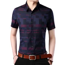 Новые мужские рубашки с коротким рукавом летняя модная мужская деловая Повседневная рубашка с принтом Camisa Masculina CE48033