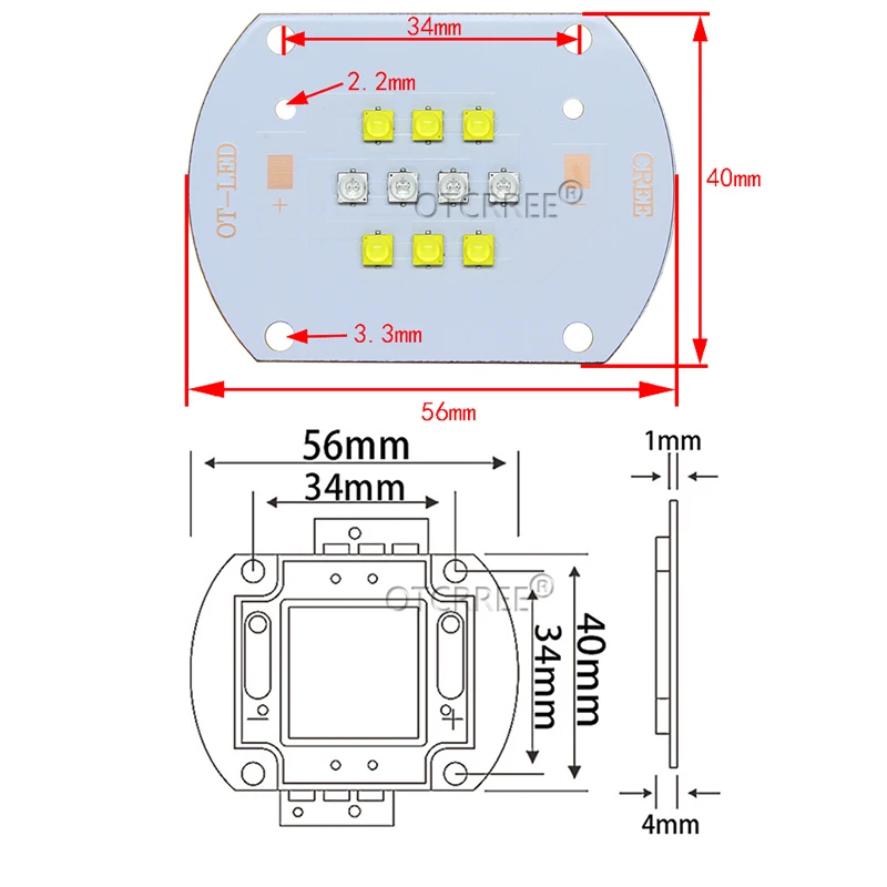 50 Вт Cree Xlamp XTE белый 6 шт. 6500 К и 4 шт. Королевский синий 450NM светодиодный светильник-излучатель лампа для аквариума для выращивания кораллов