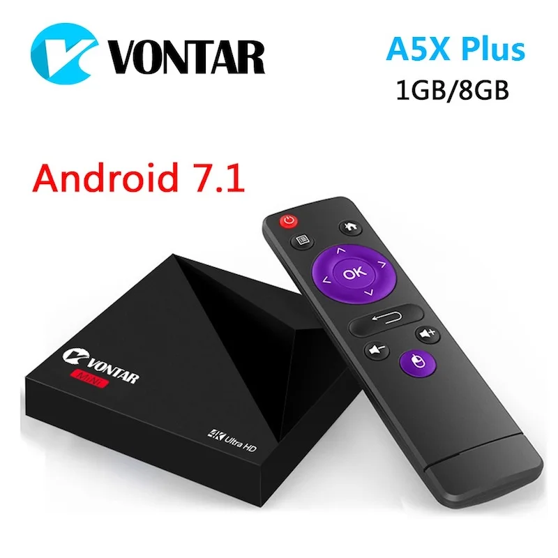 Мини Смарт ТВ приставка VONTAR A5X Plus Android 7 1 ГБ 8 RK3328 Rockchip 2 4G Wi Fi 100 м LAN HD2.0 медиаплеер|media