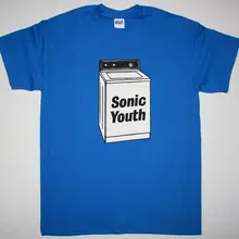 SONIC YOUTH стиральная машина синяя мужская футболка альтернатива рок пост панк Инди хлопок футболки для мужчин Топ Футболка размера плюс