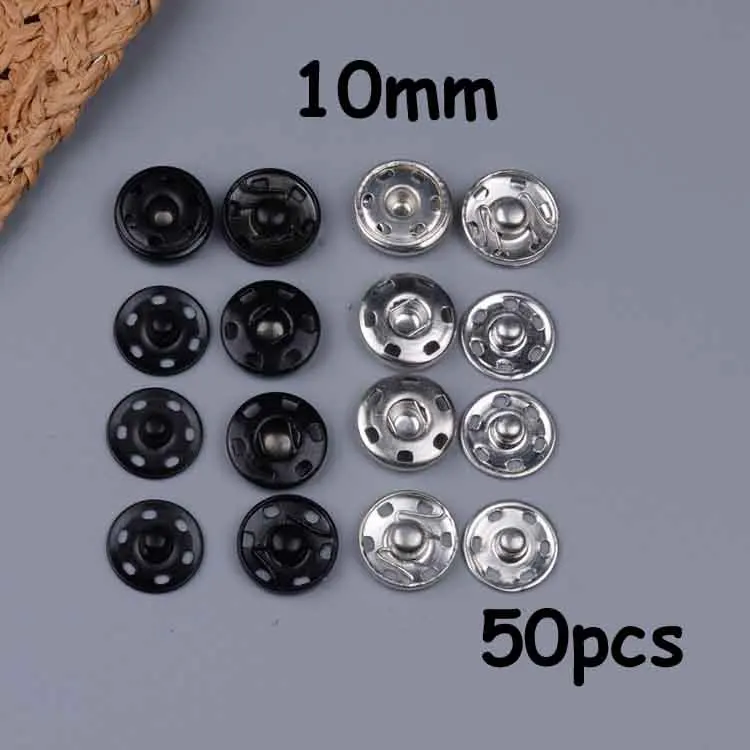 10mm 50pcs black and white two colors snap button Invisible snaps a snap fastener a press stud