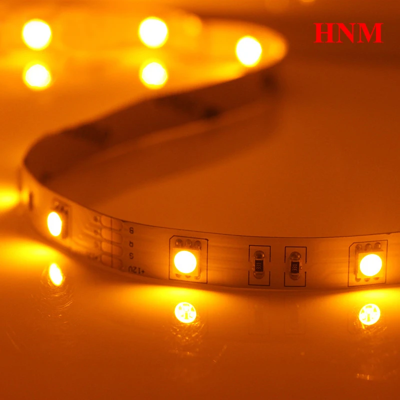 

5M 30LEDs/m Yellow SMD 5050 LED Strip Light 12V Flexible Tape LED Light Lamp SMD5050 DC12V 150LEDs White PCB Non-waterproof IP20