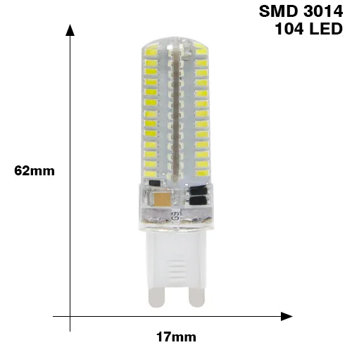 6 шт. лампада Led лампа G9 220V 7 Вт 9 Вт 10 Вт 12 Вт 5730 SMD 2835 3014 лампы, люстры Lamparas СИД G9 Светильник лампы заменить галогенные лампы - Испускаемый цвет: G9 220V 3014 104L