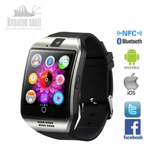 Smart watch q18 gesundheit bluetooth smartwatch uhr unterstützung sim tf-karte kamera nfc montre connecter reloj android für ios android