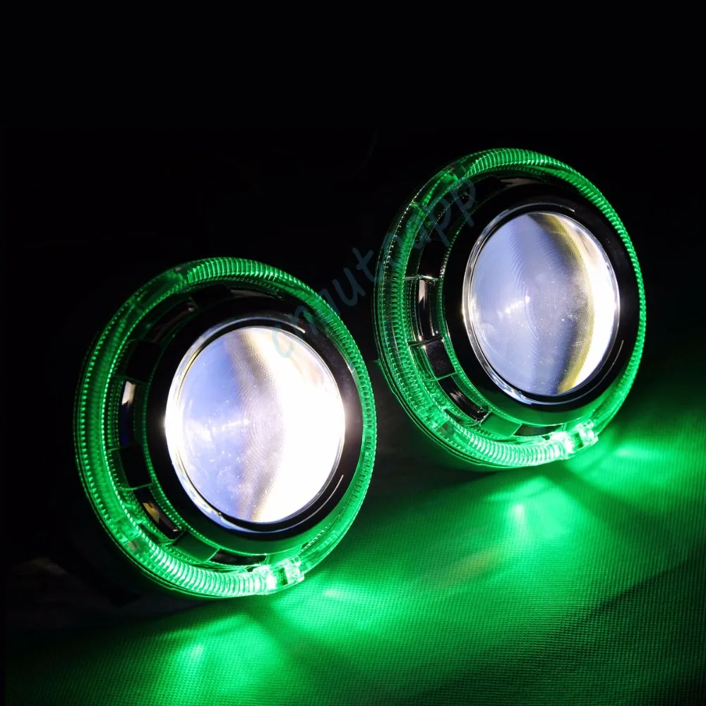 LED Headlights lens bluetooth angel eyes 5