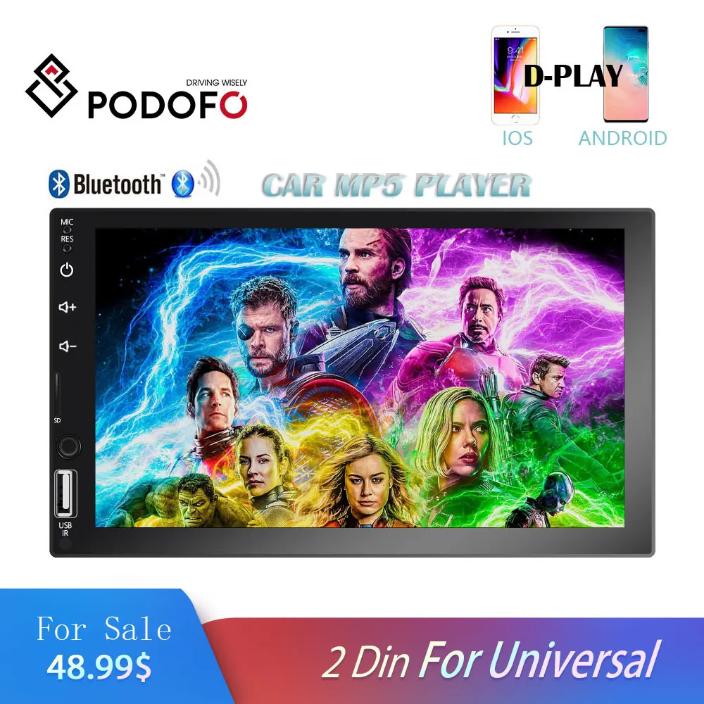 

Podofo 2din Car Radio Android GPS Navi WiFi 7" Car Multimedia Player Car Stereo For VW TOYOTA GOLF Nissan Hyundai CR-V Autoradio