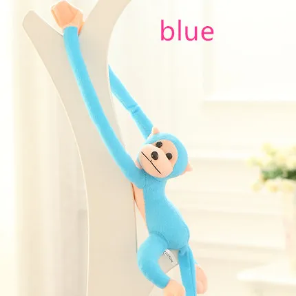 60-90 см Большой размер 9 цветов обезьяна плюшевая мягкая игрушка животное длинная рука хвост кукла подарок ребенок подарок Hylobatidae обнимает мило - Цвет: blue
