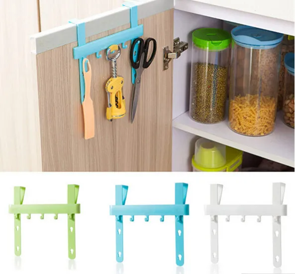 

New 2019 Five Hooks Towel Hanger New Kitchen Storage Door Rack Hot Holders Hanging Rack Home Free Shipping