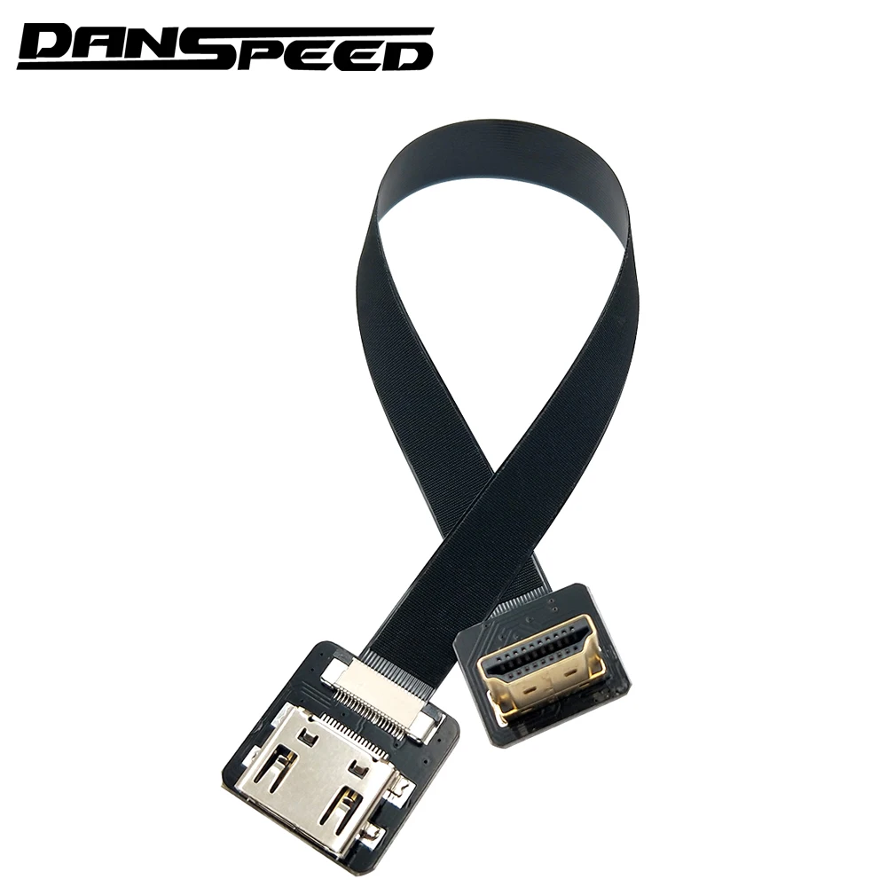 DANSPEED FPV вниз под углом 90 градусов HDMI Тип мужчина к HDMI Женский HDTV FPC плоский кабель