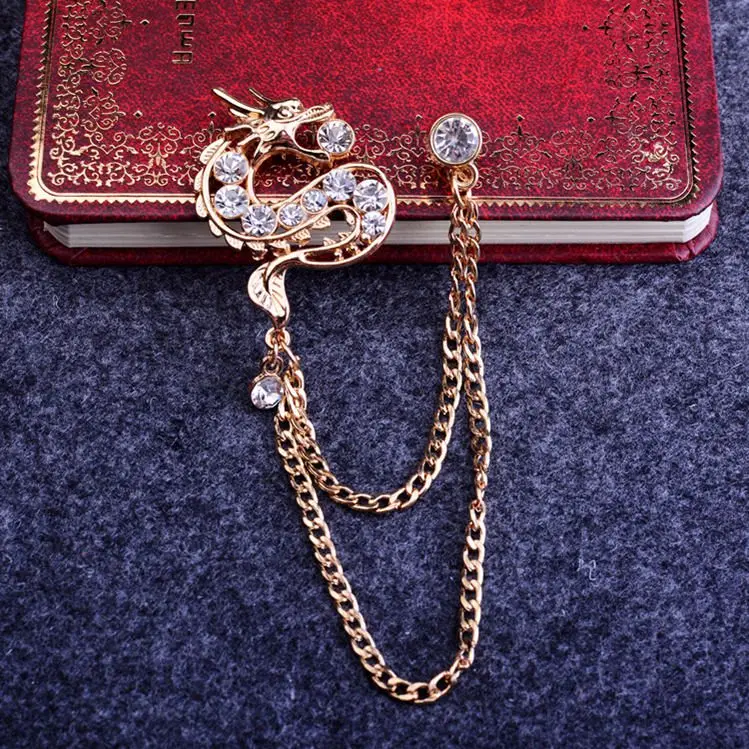 الساخن أفضل دعوى بلوزة قمصان طوق كليب الرقبة تلميح تصميم للرجال بروش دبوس سلسلة فاسق