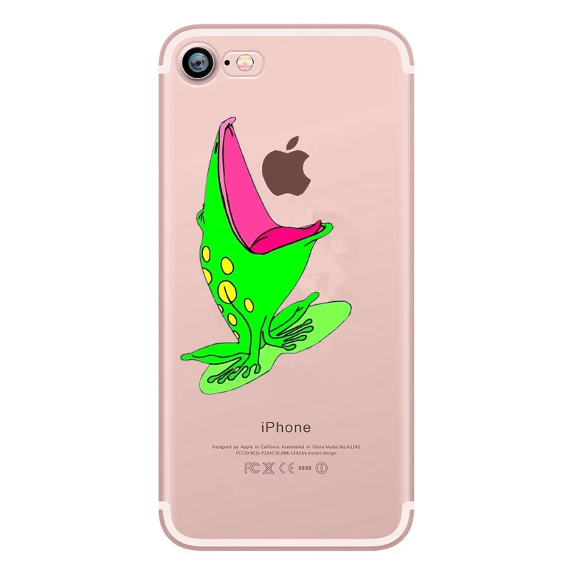 Прозрачный мультяшный чехол для iPhone 7 8 Plus силиконовый с изображением жирафа