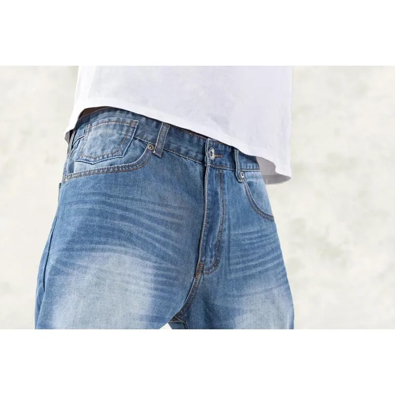 Casual Loose Denim Jeans Men 2015 Fashion Skateboard Jeans Pants Straight HIp Hop LOng Trousers Plus Size 30-46