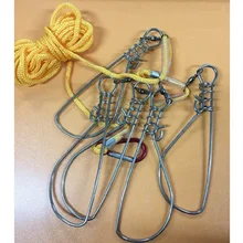 1 шт. 5 м рыболовный замок Пряжка из нержавеющей стали замок для живой рыбы ремень рыболовный Стрингер рыболовные снасти 5 защелок веревки из нержавеющей стали