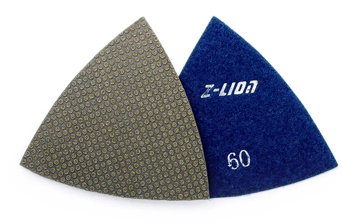 Triangular Diamond Polishing Pads 80mm Granite Stone Concrete Marble 60# 