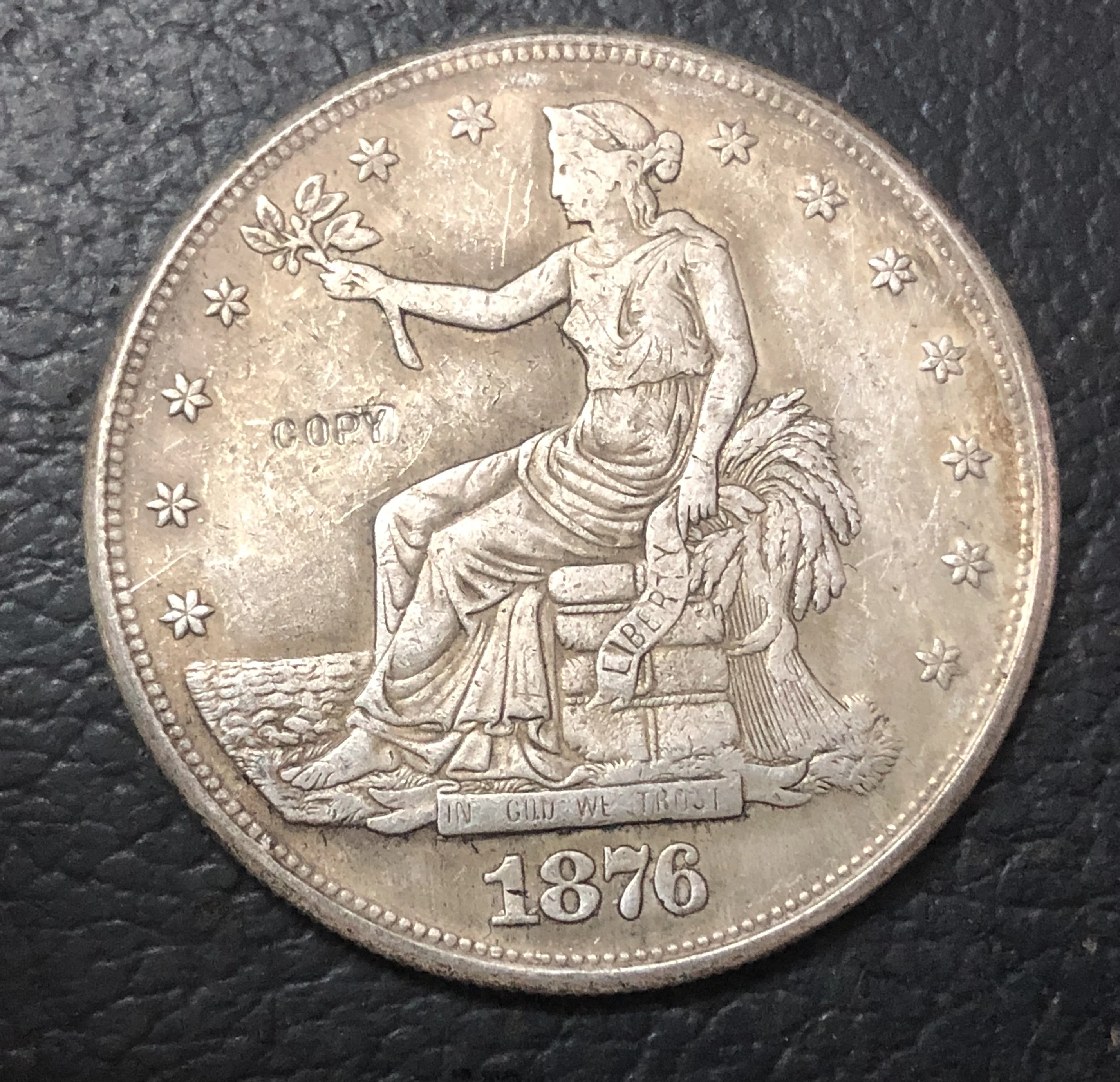 1876-P американский торговый доллар Посеребренная Имитация монеты