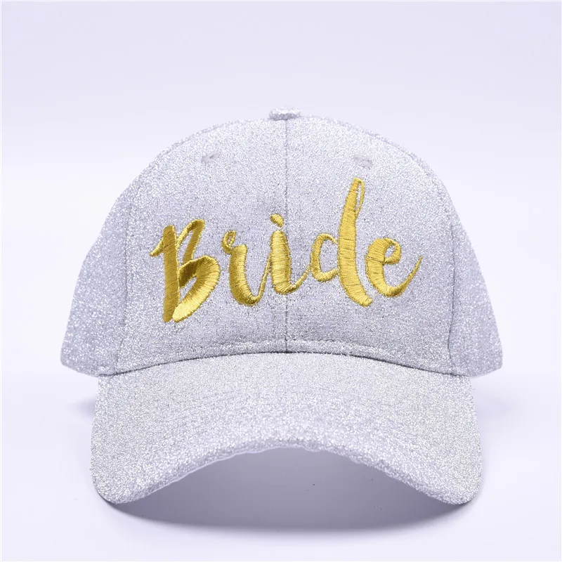 Золотая нить вышитая отряд невесты шляпа бейсболка хип хоп фирменный Бейсбол Свадебная вечеринка письмо регулируемые женские шляпы