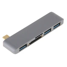 5в1 Тип C к USB 3,0 концентратор адаптер SD TF кард-ридер для Chromebook MacBook Pro