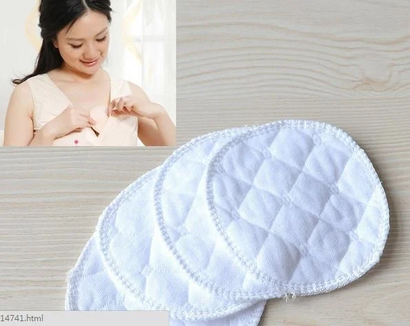 12pcs Reusable Nursing Breast Pads Washable Soft Absorbent Baby Breastfeeding Waterproof Breast Pads 3 layers Pure cotton A1A66