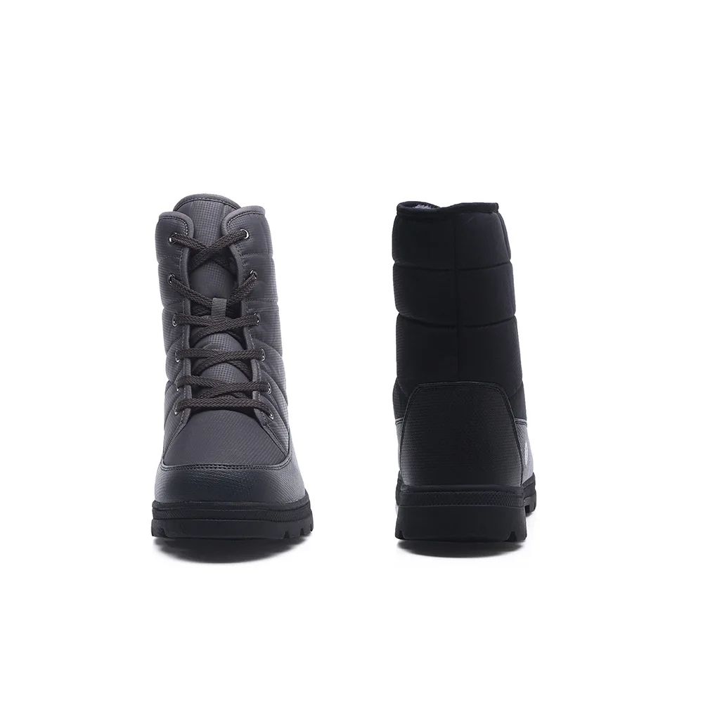 Reetene/новые зимние мужские ботинки; уличные Зимние ботильоны; нескользящие водонепроницаемые хлопковые ботинки на меху; большие размеры; Повседневная плюшевая мужская обувь