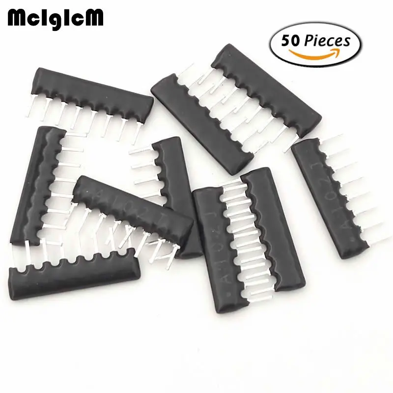 

MCIGICM 50pcs DIP exclusion Network Resistor array 8pin 100 330 470 1K 1.5K 4.7K 10K 20K 47K 100K ohm