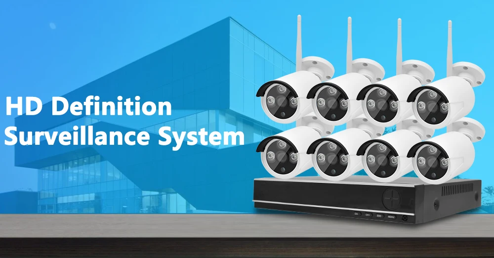  8CH HD 720P CCTV Security System IP Camera Outdoor WiFi NVR Kit 1MP Surveillance Wireless Kits Night Vision Video Monitor P2P XMeye (1)