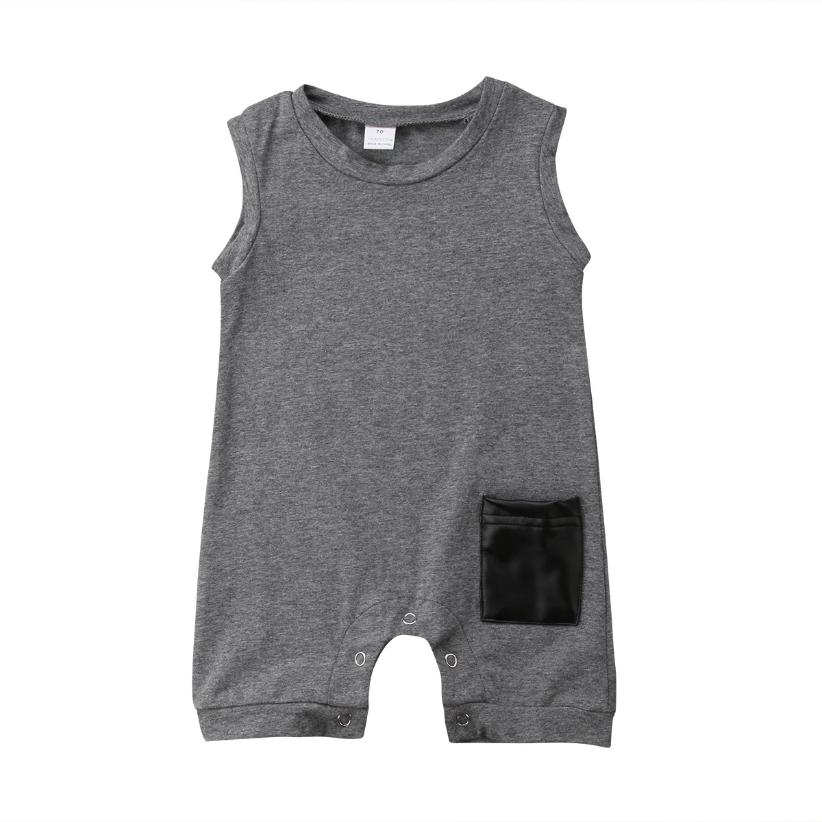 Boy Rompers Baby Kids Boy's Jumpsuit Playsuit Sleeveless Black/Gray