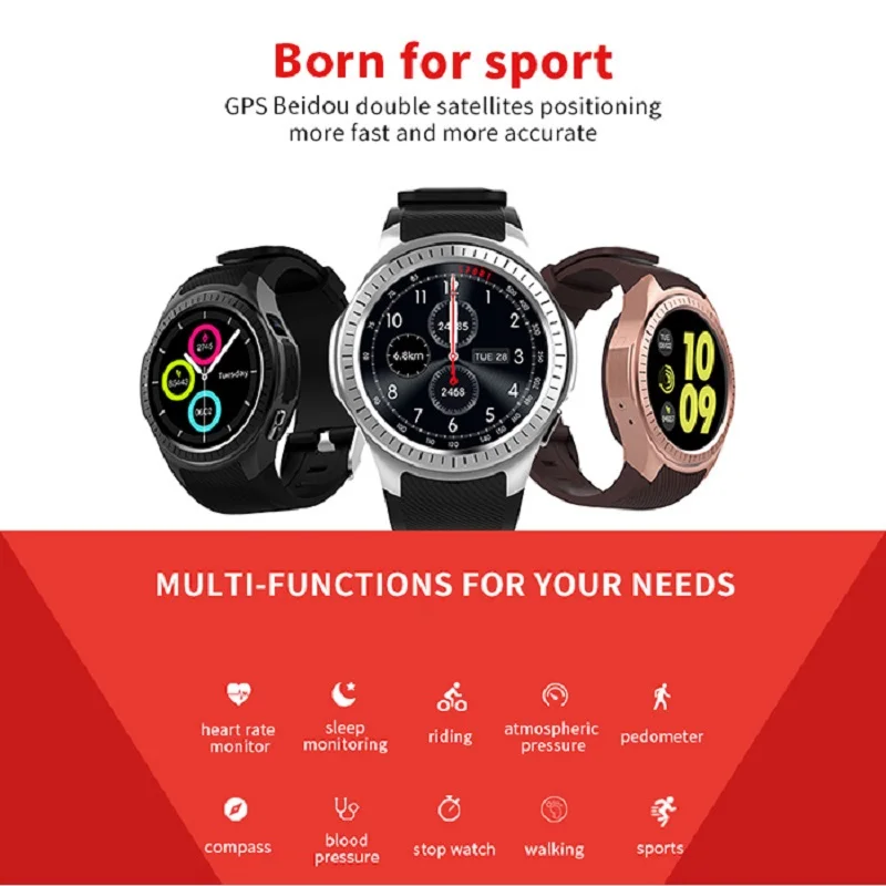 

Microwear L1 Smartwatch Phone 1.3 inch Bluetooth GPS Heart Rate Measurement Pedometer Sleep Monitor