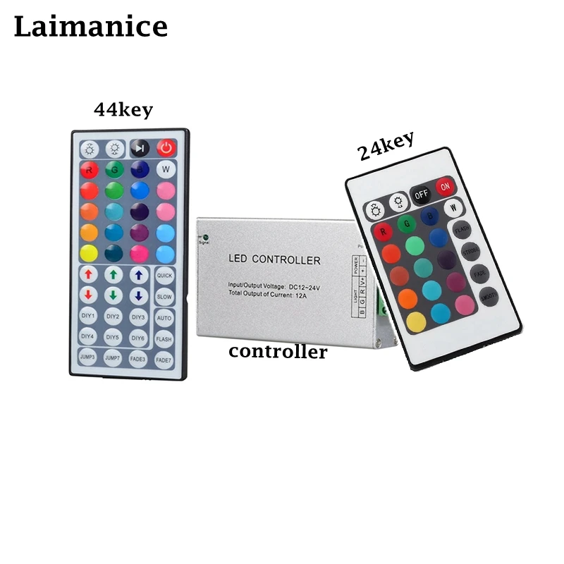 RGB пульт дистанционного управления DC12-24V 24/44key RF беспроводной контроллер для 5050 3528 2835 12A/24A RGB светодиодные ленты клейкие освещение