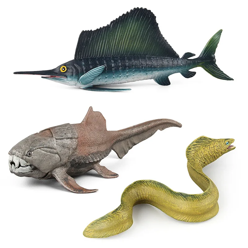 

Plastic Models Educational Toys Simulation Marine Life Sea Bass Fisherman Swordfish Solid Seabed Animals Toys for Children's