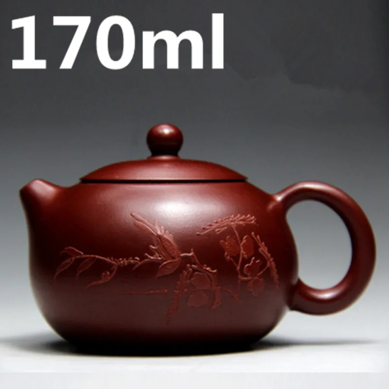 

Chinese Yixing Tea Pot 170ml XiShi Tea Pots Purple Sand Teapots Ceramic Purple Clay Tea Set Handmade Kung Fu Porcelain Pots