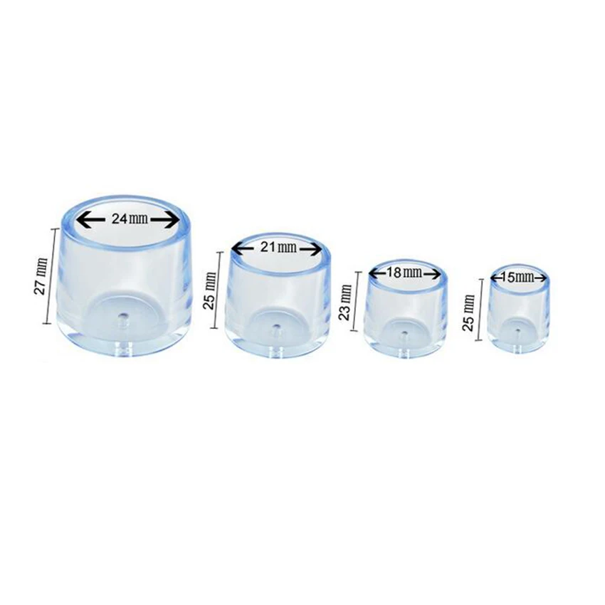 4x Clear Rubber Furniture Cap Table Chair Leg Floor Mat Cover Protector
