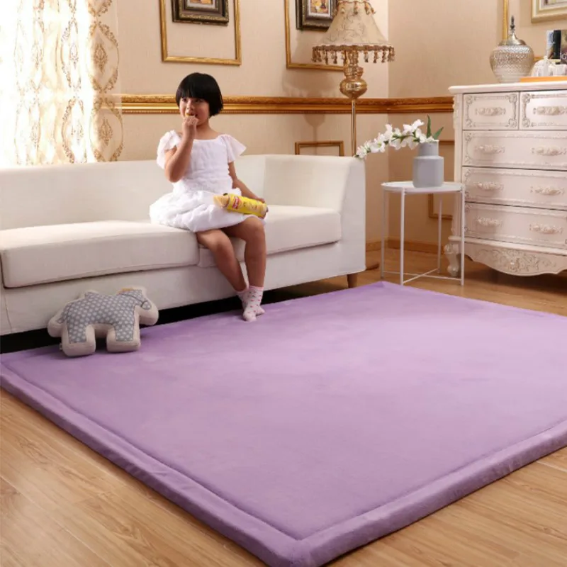  Tapete de juego para bebé, tatami japonés, alfombra de  terciopelo coral, alfombra de suelo suave, antideslizante para niños,  tapete de yoga para dormitorio, sala de estar, niñas, guardería, color azul  marino