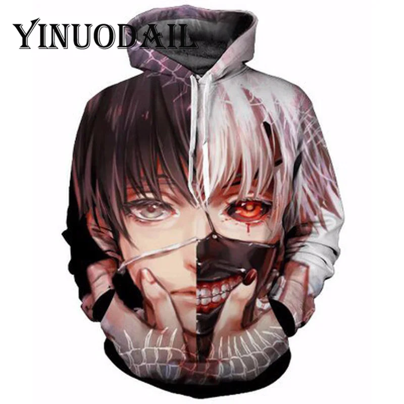 Fans Wear Tokyo Ghoul 3D Hoodies Hip Hop Sweatshirt for Men Anime Street Style Cosplay Costume