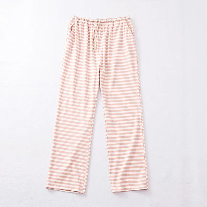 Fdfklak полосатые штаны для дома Для женщин летние Пижамные брюки весна хлопок спальные брюки женские плавки на завязках брюки Q1210