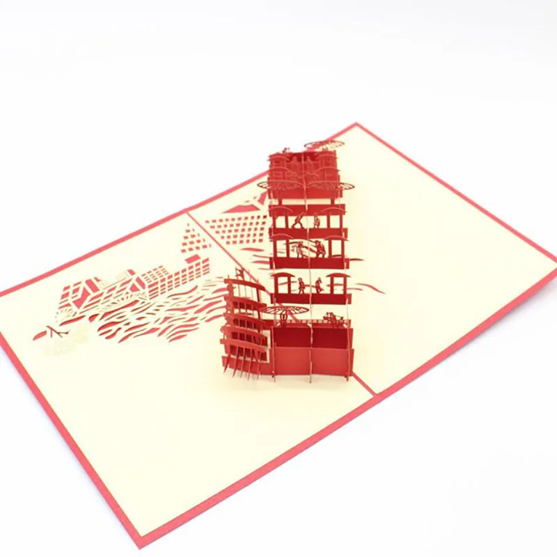  3D Laser Cut Handmade Riverside Scene At Qingming Festival Paper Invitation Greeting Cards PostCard - 32999823786