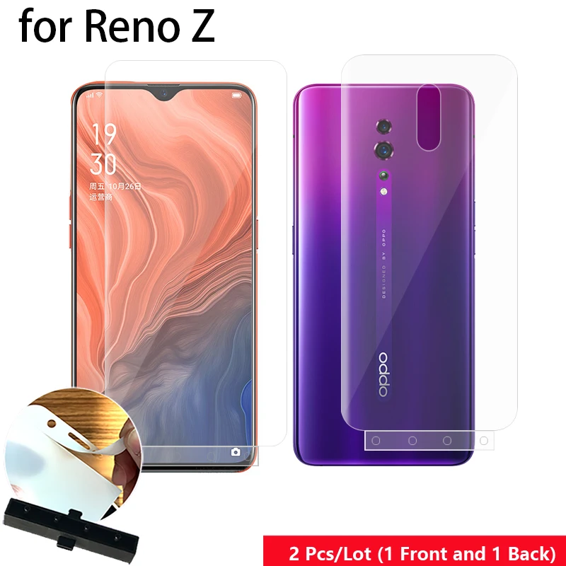 

2 Pcs/Lot Front & Back Auto Fixed Scratch Proof Anti Finger Hydrogel Screen Protector for OPPO Reno Z 6.4"