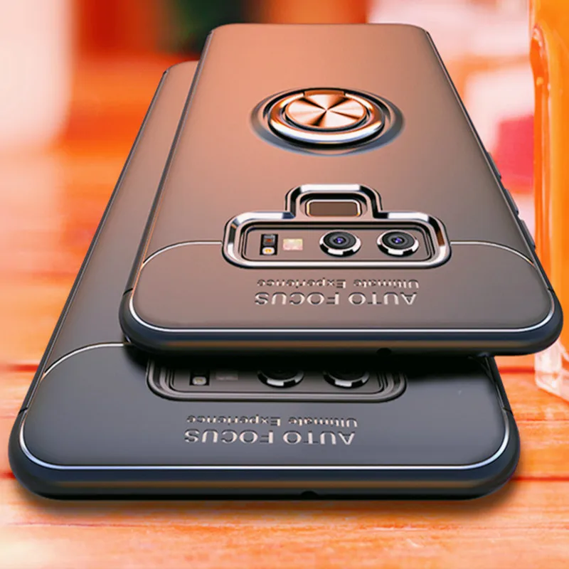 

Luxury Bracket Ring Shockproof Case For Samsung Galaxy S8 S9 PLus Full Cover For Samsung Note 8 9 TPU Soft Silicone Holder Cases