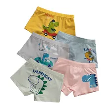 Детское хлопковое нижнее белье, 5 шт./партия трусы-боксеры с рисунками животных, Человек-паук Железный человек