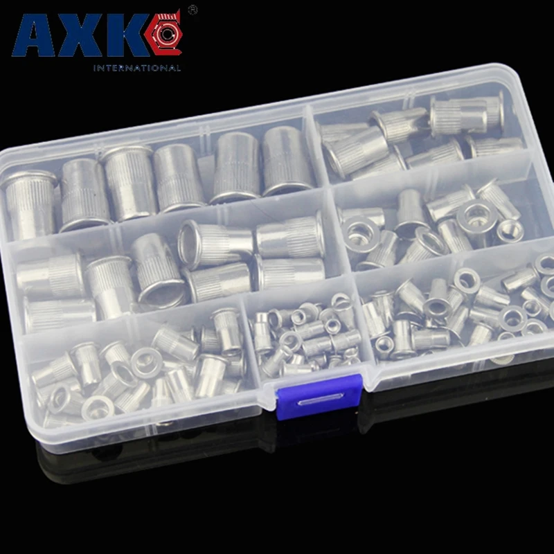 

AXK 117pcs 304 stainless steel flat head vertical stripe rivet nut set Rivet nut M3M4M5M6M8M10M12