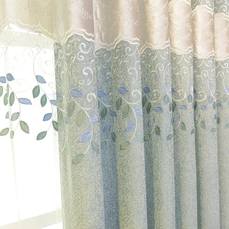 Синие роскошные европейские пасторальные высококачественные затемненные шторы из синели для гостиной, розовые современные классические шторы для спальни