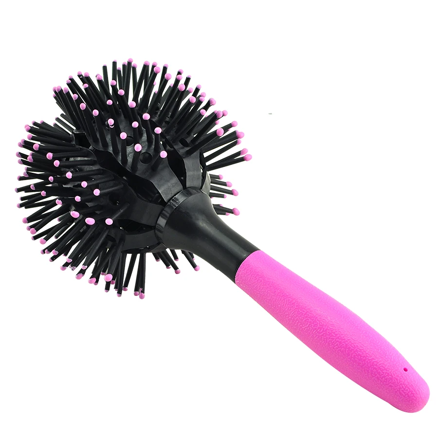 New 3D Bomb Curl Brush Styling Salon Round Hair Curling Curler Comb