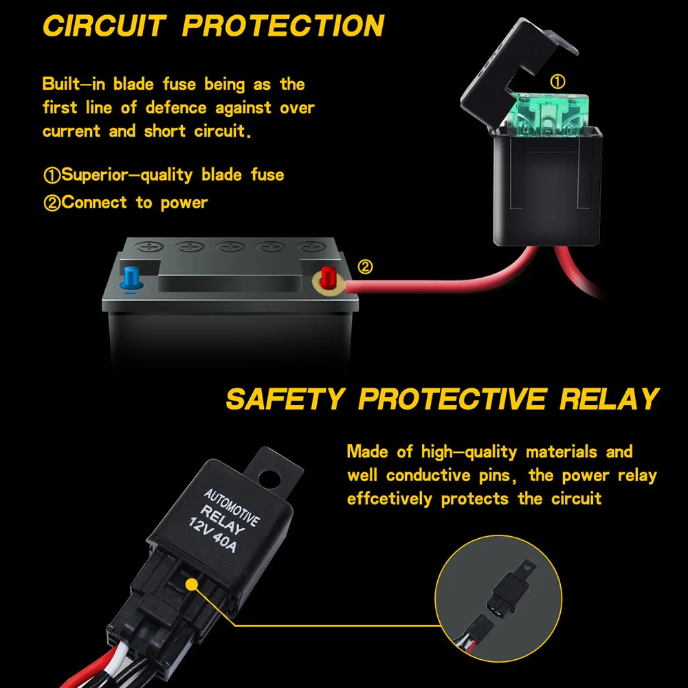 Переключатель 1 до 2 комплект 12 V 24 прочный свет бар жгута проводов для вождения