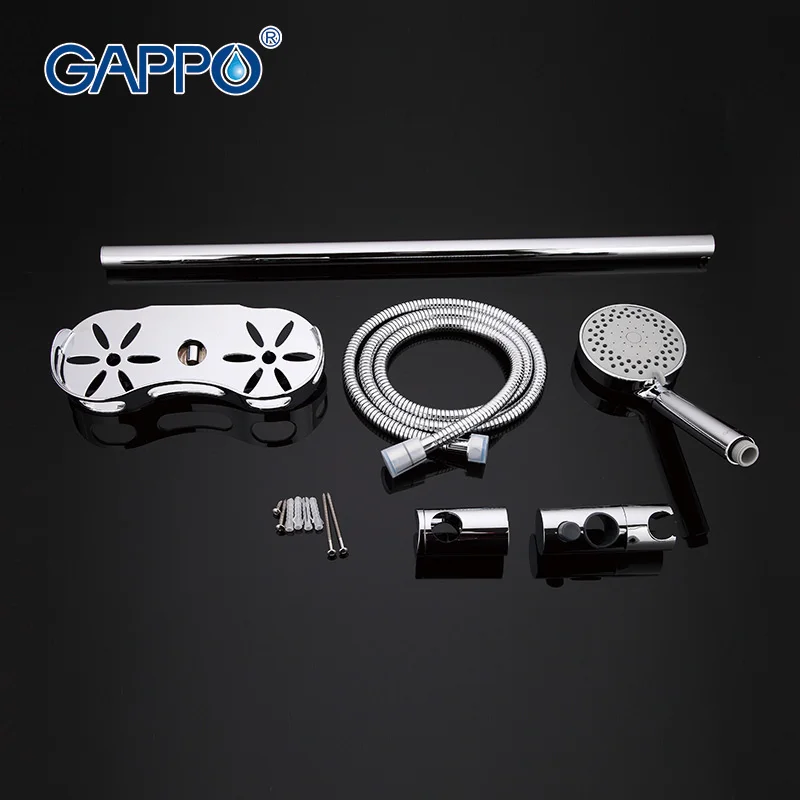 GAPPO 1 комплект, высокое качество, настенный ручной набор для душа, Круглый, нержавеющая сталь, горка с 5 режимами, душ в шланге, мыльница G8002