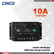 10A 20A 30A 12 V/24 V Солнечный контроллер заряда, двойной светодиодный дисплей освещения с контролем времени и освещения для 12V солнечной панели