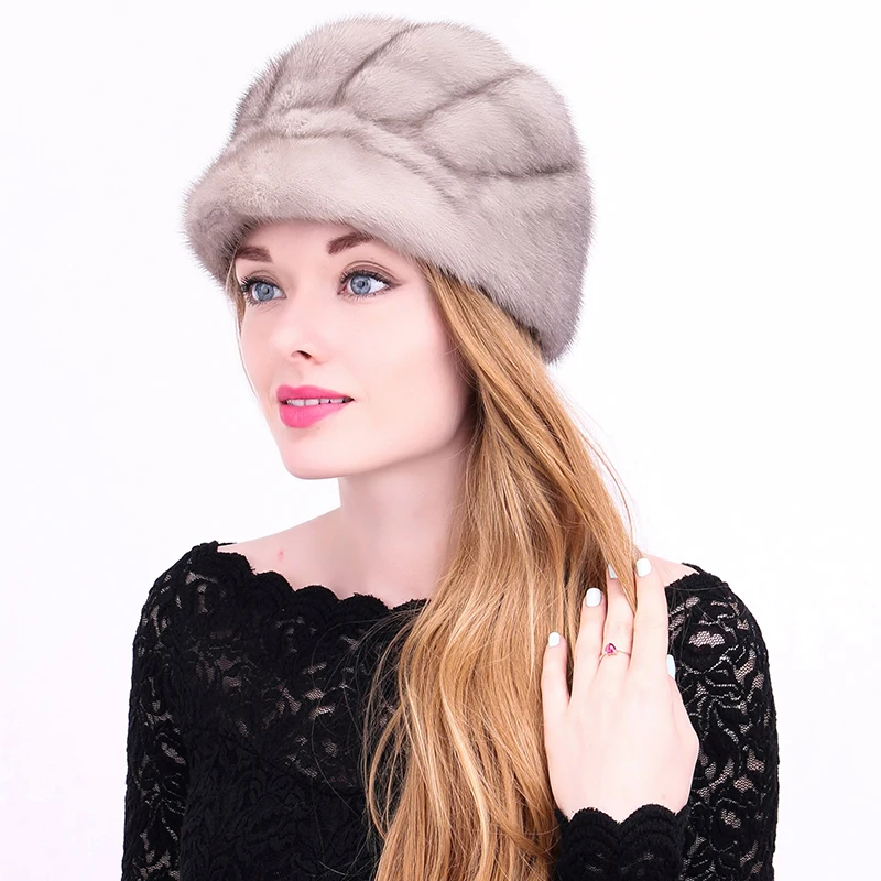 Женские шапки из натурального меха норки зимние шапки с твердой головкой зимние теплые роскошные шапки для женщин женские меховые шапочки