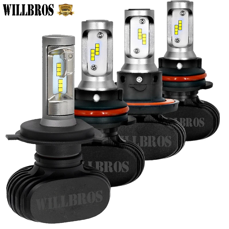 Автомобильная фара S1 H4 H13 9004 9007 H50W 8000LM CSP светодиодный ные чипы супер яркая Лампа