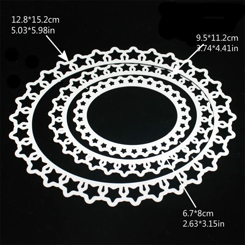 YPP ремесло Звезды овальной гнездовой рамы металлические трафареты для пресс-формы для DIY Скрапбукинг/фото украшение для альбома тиснение DIY Ca