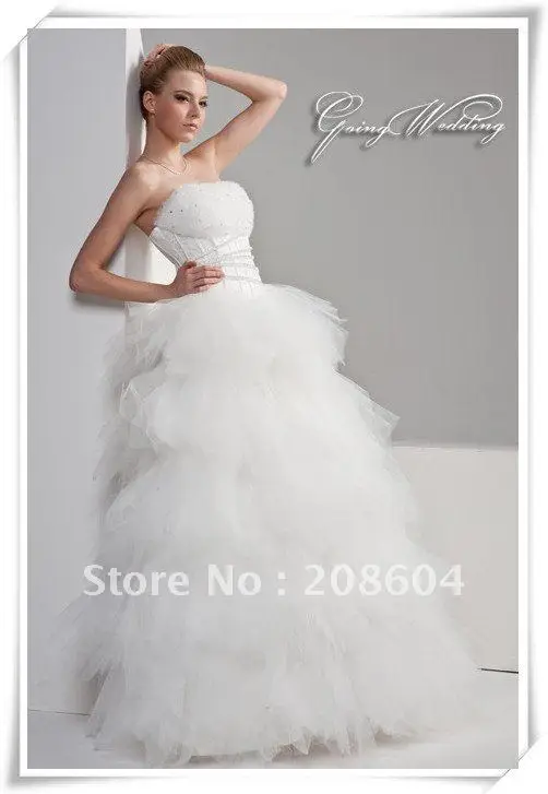 2012 Free shipping Luxury Royal Train Wedding Dresses Customize dress Real elegant mermaid Dress Ball Gown Tube type LACE UP | Свадьбы и
