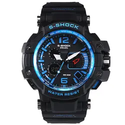 Модные цифровые часы S-Shock Для мужчин светодиодный спортивные WatchesOutdoor Водонепроницаемый восхождение резиновая Армии Г Стиль военные часы