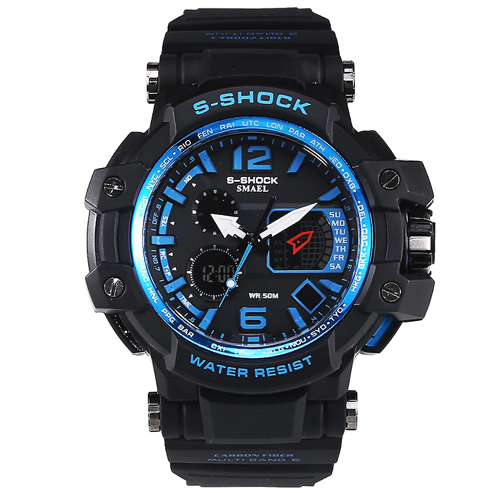 

Fashion Digital-Watch S-Shock Men LED Sports WatchesOutdoor Waterproof Climbing Rubber Army G Style Military Watch Reloj Hombre